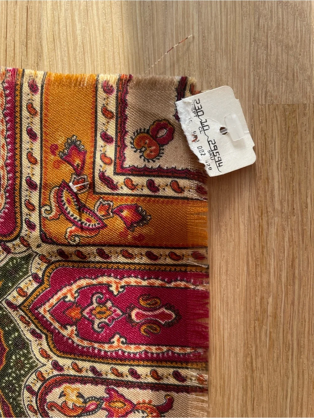 Paisley Scarf in Green, Burgundy, Tan and Gold